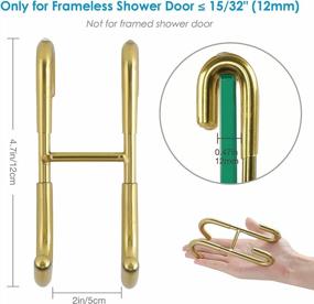 img 2 attached to Organize Your Bathroom With Simtive Shower Door Hooks - 3 Pack Over-Door Hooks For Frameless Glass, Towels, And Squeegees In Elegant Gold