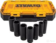 🔩 dewalt deep impact socket set, 7-piece, 1/2" drive sae - premium impact sockets for ultimate torque performance логотип