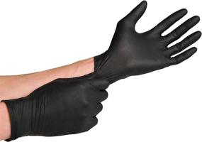 img 2 attached to 💪 D-Day - Box of 100 Black Nitrile Gloves, Heavy Duty, Powder Free, Latex Free, Industrial - 7 mils Thickness