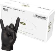 💪 d-day - box of 100 black nitrile gloves, heavy duty, powder free, latex free, industrial - 7 mils thickness logo