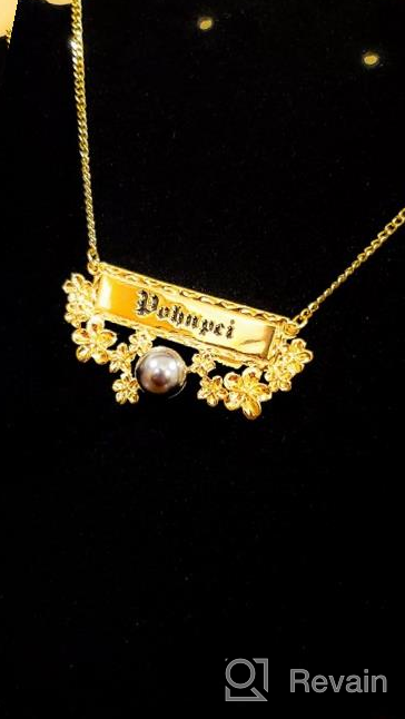 img 1 attached to 🌺 Cring Coco Custom Name Necklace: Personalized 14K Gold Plated Hawaiian Pendant Jewelry with Customized Engraving - Perfect Inspirational Gift for Loved Ones review by Darius Glatzel