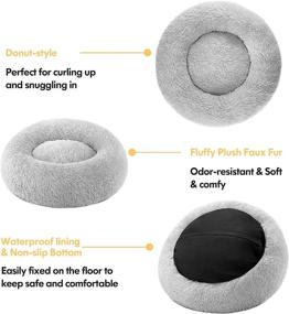 img 2 attached to 🐶 Ultimate Calming Dog Bed: Plush Donut Bed for Anti Anxiety, Comfort and Warmth - Ideal for Small, Medium and Large Dogs - Perfect Fluffy Faux Fur Cuddler Pet Bed for Dogs & Cats - Anti-Slip Round Design with Bonus Laundry Bag, Machine Washable