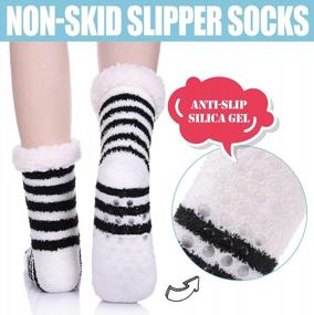 img 2 attached to Cozy Non-Slip Winter Slipper Socks For Women With Super Soft Fuzzy Animal Cartoon Design