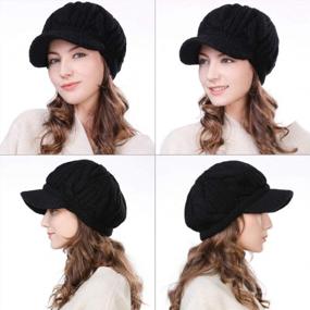 img 3 attached to Stay Stylish And Warmer With Comhats 100% Merino Wool Newsboy Cap In Chic Black