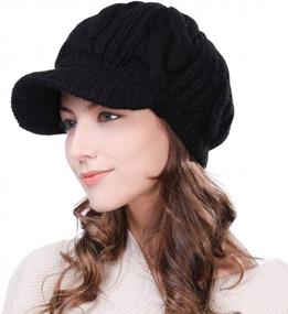 img 4 attached to Stay Stylish And Warmer With Comhats 100% Merino Wool Newsboy Cap In Chic Black