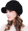stay stylish and warmer with comhats 100% merino wool newsboy cap in chic black logo