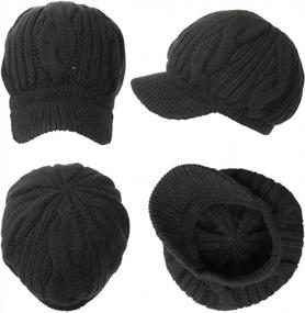 img 2 attached to Stay Stylish And Warmer With Comhats 100% Merino Wool Newsboy Cap In Chic Black