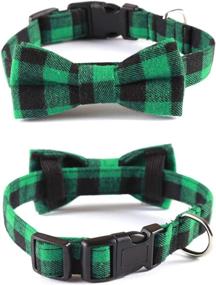 img 4 attached to Plaid Dog Collar with Bow Tie - Adorable Pattern and Sturdy Buckle for Small, Medium, Large Dogs - Adjustable and Lightweight