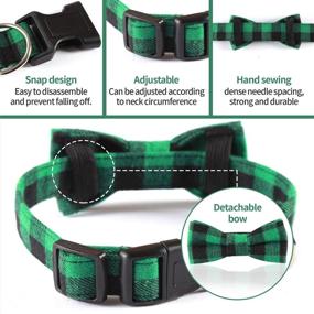 img 1 attached to Plaid Dog Collar with Bow Tie - Adorable Pattern and Sturdy Buckle for Small, Medium, Large Dogs - Adjustable and Lightweight