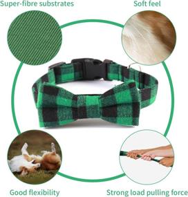 img 2 attached to Plaid Dog Collar with Bow Tie - Adorable Pattern and Sturdy Buckle for Small, Medium, Large Dogs - Adjustable and Lightweight