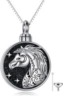 poplyke sterling silver urn necklaces for ashes: african animal memorial keepsakes with filling tool логотип