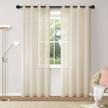 taupe semi-sheer voile window curtains - 2-pack translucent curtain panels for light filtering and privacy in living room and bedroom - 52" w x 84" l logo