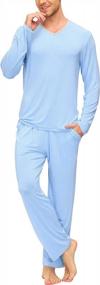 img 4 attached to Upgrade Your Sleep With JINSHI Men'S Long Sleeve Pajama Set - Soft, Lightweight, And Quick-Drying