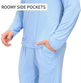 img 1 attached to Upgrade Your Sleep With JINSHI Men'S Long Sleeve Pajama Set - Soft, Lightweight, And Quick-Drying