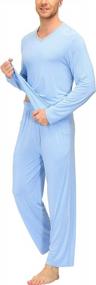 img 3 attached to Upgrade Your Sleep With JINSHI Men'S Long Sleeve Pajama Set - Soft, Lightweight, And Quick-Drying