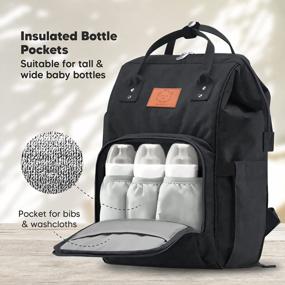 img 3 attached to Stay Organized And Stylish: KeaBabies Trendy Black Diaper Bag Backpack For Hassle-Free Baby Travel