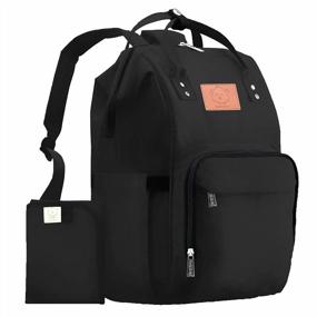 img 4 attached to Stay Organized And Stylish: KeaBabies Trendy Black Diaper Bag Backpack For Hassle-Free Baby Travel