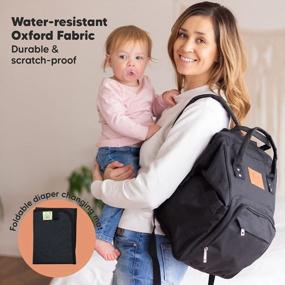 img 1 attached to Stay Organized And Stylish: KeaBabies Trendy Black Diaper Bag Backpack For Hassle-Free Baby Travel