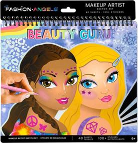 img 3 attached to Beginner's Makeup & Hair Design Sketch Portfolio (11452): Sketchbook with Stencils, Stickers, and More for Ages 6 and Up