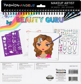 img 2 attached to Beginner's Makeup & Hair Design Sketch Portfolio (11452): Sketchbook with Stencils, Stickers, and More for Ages 6 and Up