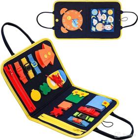 img 4 attached to 🧩 Montessori Busy Board Toys for 1-3 Year Olds, Sensory Learning Toys for Toddlers, Fine Motor Skills Development Educational Toys for Autism Activities and Travel, Perfect Gift for 1 2 3 Years