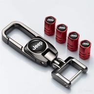 🔑 red timegay metal car keychain wheels tire valve caps logo styling stem - replacement for jeep wrangler compass cherokee renegade patriot grand commander models - car key rings & accessories логотип