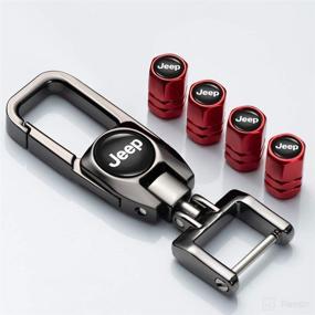 img 4 attached to 🔑 Red Timegay Metal Car Keychain Wheels Tire Valve Caps Logo Styling Stem - Replacement for Jeep Wrangler Compass Cherokee Renegade Patriot Grand Commander Models - Car Key Rings & Accessories