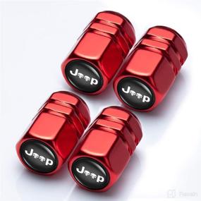 img 3 attached to 🔑 Red Timegay Metal Car Keychain Wheels Tire Valve Caps Logo Styling Stem - Replacement for Jeep Wrangler Compass Cherokee Renegade Patriot Grand Commander Models - Car Key Rings & Accessories