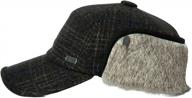 men's wool baseball cap with fur earflaps - hunting trapper dad hats in unisex sizes m, l & xl logo