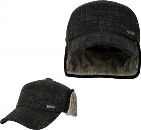 img 1 attached to Men'S Wool Baseball Cap With Fur Earflaps - Hunting Trapper Dad Hats In Unisex Sizes M, L & XL