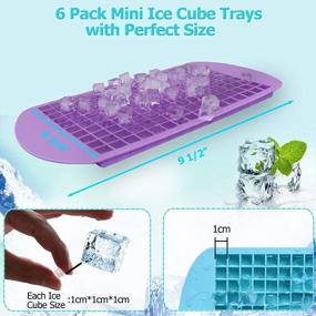 img 1 attached to 6 Pack Mini Silicone Ice Cube Trays With Bin And Scoop - Stackable, Easy Release For Chilling Whiskey Cocktails