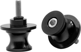 img 4 attached to 🏍️ Pair of Black CNC Swing Arm Stand Screws Sliders Spools for Suzuki GSXR 600 750 1000 Motorcycles - 8MM