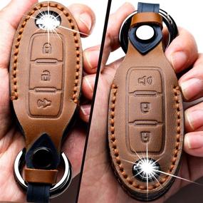 img 2 attached to ZiHafate Leather Car Key Fob Cover Compatible With Nissan Keyless Remote Control For Nissan X-Trail Rogue Altima Quest Pathfinder Sentra Patrol CIMA Fuga Armada Teana Murano Etc (A-Brown)