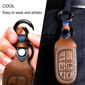 img 1 attached to ZiHafate Leather Car Key Fob Cover Compatible With Nissan Keyless Remote Control For Nissan X-Trail Rogue Altima Quest Pathfinder Sentra Patrol CIMA Fuga Armada Teana Murano Etc (A-Brown)