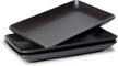 set of 3 matte black porcelain serving platters, 10-inch trays for weddings, parties, desserts, sushi and appetizers by bonnoces logo