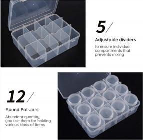 img 1 attached to Clear Bead Container 12 Compartments Jewelry Organizer Box With Secure Lids - Empty Plastic Display Case Transparent Nail Art Decoration Holder For Small Findings By Segbeauty Gem Organizer