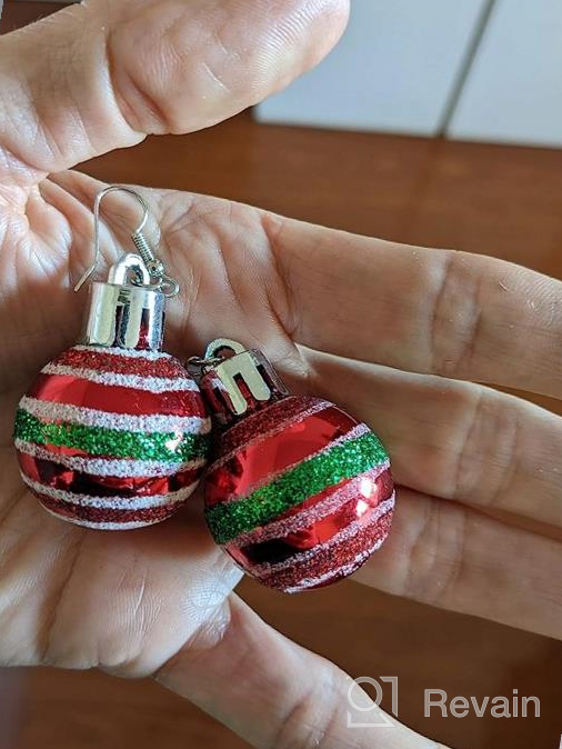 img 1 attached to 🎄 ALoveSoul Christmas Earrings for Women - Festive Xmas Dress Up Jewelry: Christmas Tree, Apple, and Ball Asymmetric Earrings review by Kevin Robinson