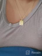 img 1 attached to Personalize Your Style: 18K Gold Plated Initial Necklaces For Women - Rectangle Pendant With Alphabet Letters review by Balakrishna Monzon