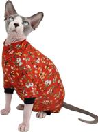 🐱 breathable summer rayon pajamas for sphynx hairless cats - elastic pet clothes for cat surgery recovery - vest for kitten t-shirts - apparel for cats and small dogs logo