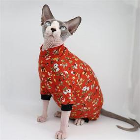 img 1 attached to 🐱 Breathable Summer Rayon Pajamas for Sphynx Hairless Cats - Elastic Pet Clothes for Cat Surgery Recovery - Vest for Kitten T-Shirts - Apparel for Cats and Small Dogs