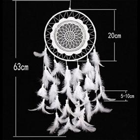 img 1 attached to Dream Catcher Wall Hanging With White Feathers - Chicieve Decoration For Wedding, Christmas, Or Crafts - Diameter 7.9 Inches