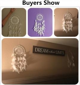 img 2 attached to Dream Catcher Wall Hanging With White Feathers - Chicieve Decoration For Wedding, Christmas, Or Crafts - Diameter 7.9 Inches