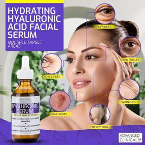 img 1 attached to Advanced Clinicals Hyaluronic Acid Face Serum Skin Care Facial Moisturizer To Restore Skin, Anti Aging Serum For Face, Wrinkles, Dark Spots, Fine Lines, & Dry Skin, 1.75 Fl Oz