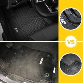 img 2 attached to 🚗 Custom Fit TPE All Weather Floor Mats for Benz E-Class 2017-2022 | E300 E320 E400 E350 E63 E550 | 1st and 2nd Row Full Set | Sedan | Black