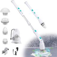 electric bathroom cleaning brush - cordless spin scrubber by iagreea, with 4 replaceable brush heads. adjustable handle for tile floor, wall, grout, and bathtub cleaning - cordless tub and tile power scrubber logo