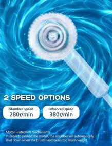 img 2 attached to Electric Bathroom Cleaning Brush - Cordless Spin Scrubber by IAGREEA, with 4 Replaceable Brush Heads. Adjustable Handle for Tile Floor, Wall, Grout, and Bathtub Cleaning - Cordless Tub and Tile Power Scrubber