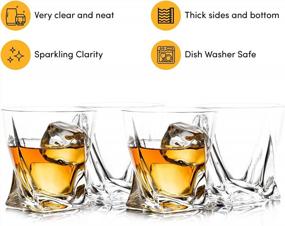 img 1 attached to Trinkware Hampton Whiskey Glasses Set Of 4 - Double Old Fashion Glasses – Lead-Free Dishwasher Safe Glassware For Scotch Bourbon Malt Vodka Beer - Large 10 Oz Capacity