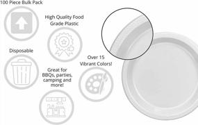 img 2 attached to 100-Pack White Plastic Dessert/Salad Plates - Elegant Disposable Plates For Any Occasion - 10 Inch Size