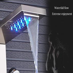 img 1 attached to 7-Function Stainless Steel Shower Panel Tower With LED Rainfall Waterfall, Body Jets & Bidet Sprayer - Brushed Nickel