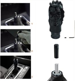 img 3 attached to Upgrade Your Car'S Style With Lunsom Skull Gear Lever Shifter Knob - Perfect For Automatic & Manual Vehicles In Black